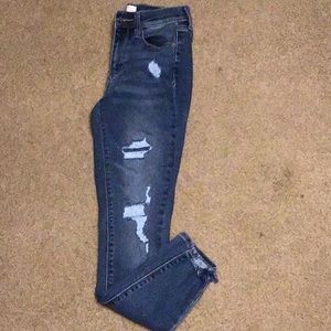Patched skinny jeans